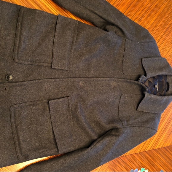 Mens Charcoal Winter Jacket - Banana Republic Size Tall Large - Picture 4 of 4